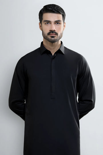 Black Wash & Wear Shalwar Kameez