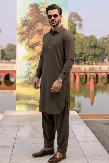 Medium Brown Wash & Wear Shalwar Kameez