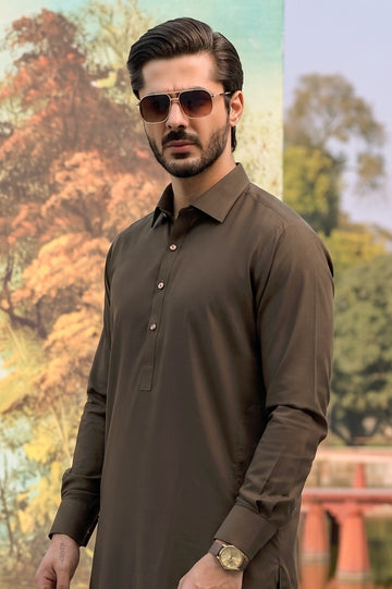 Medium Brown Wash & Wear Shalwar Kameez