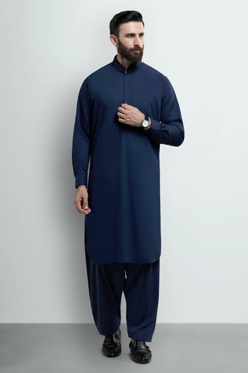 Medium Blue Wash & Wear Shalwar Kameez