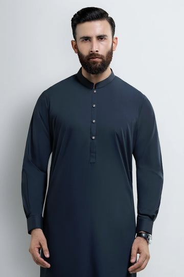 Dark Blue Wash & Wear Shalwar Kameez