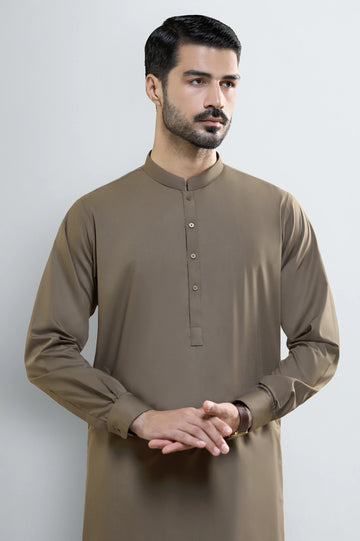 Light Brown Wash & Wear Shalwar Kameez