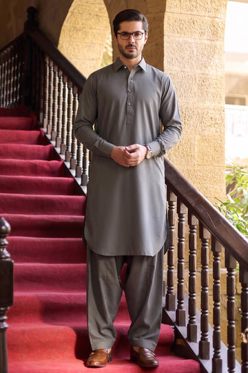 Grey Wash & Wear Shalwar Kameez