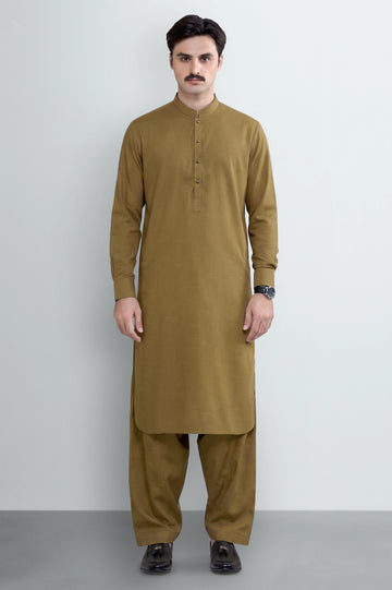 Brown Wash & Wear Shalwar Kameez