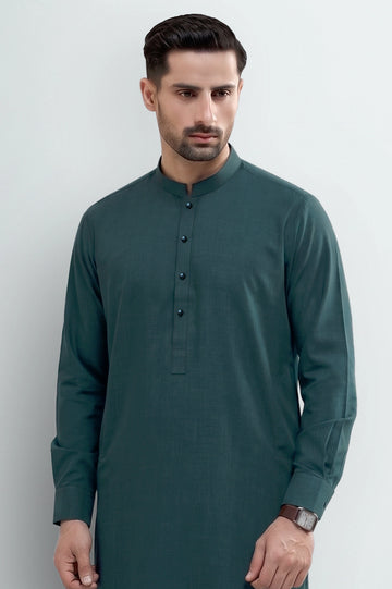 Dark Green Wash & Wear Shalwar Kameez