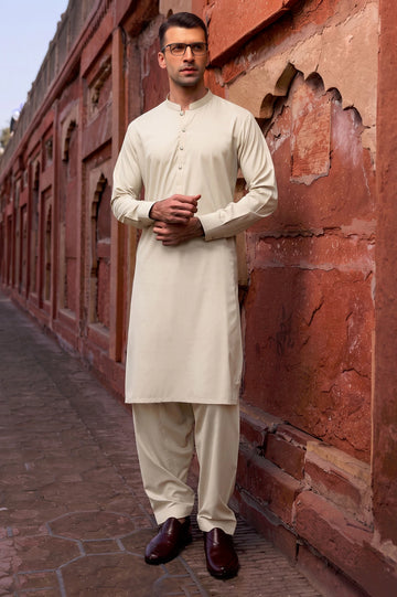 Fawn Wash & Wear Shalwar Kameez