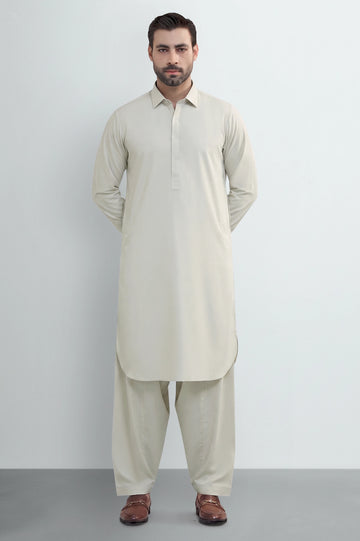 Fawn Wash & Wear Shalwar Kameez