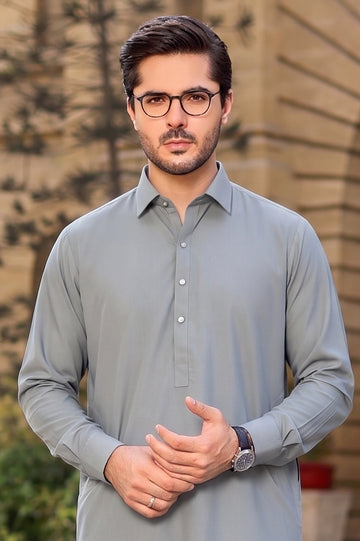 Light Grey Wash & Wear Shalwar Kameez