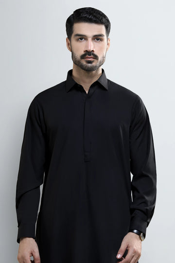 Black Wash & Wear Shalwar Kameez