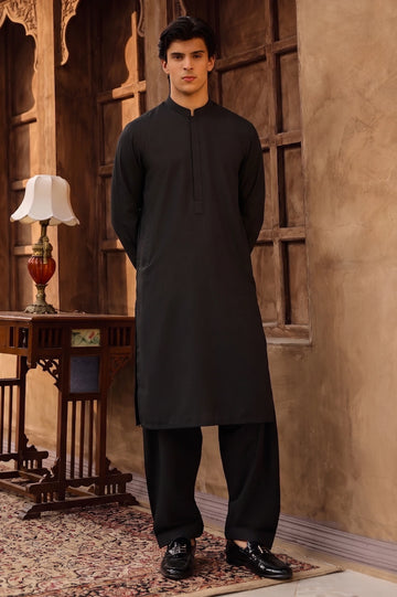 Black Wash & Wear Shalwar Kameez