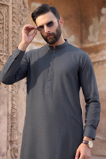 Dark Grey Wash & Wear Shalwar Kameez