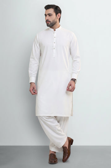 Off White Wash & Wear Shalwar Kameez