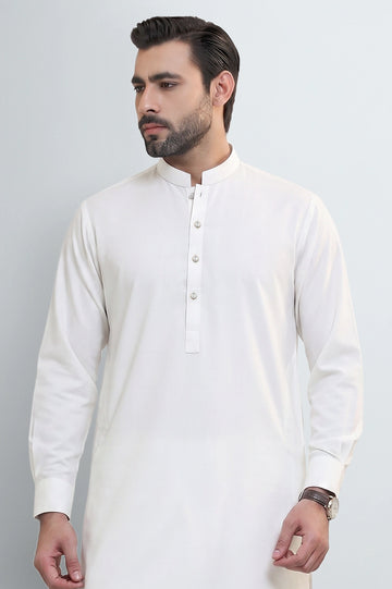 Off White Wash & Wear Shalwar Kameez