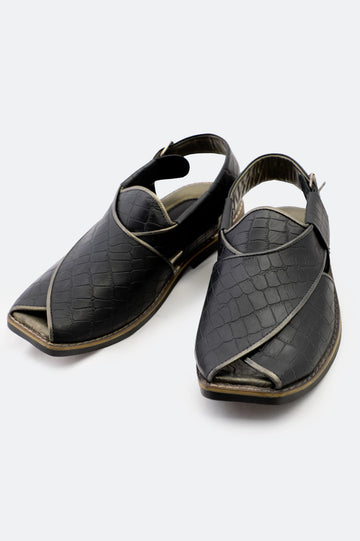 Black Casual Peshawari Sandal