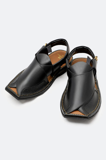 Black Casual Peshawari Sandal