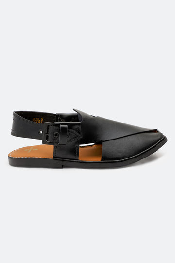 Black Casual Peshawari Sandal