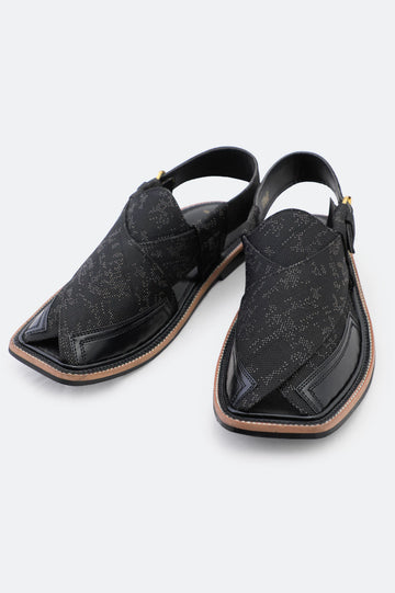 Black Casual Peshawari Sandal