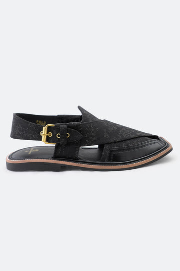 Black Casual Peshawari Sandal