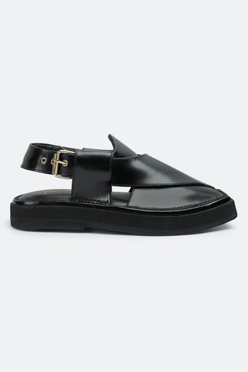 Black Casual Peshawari Sandal