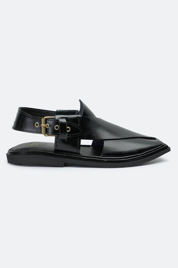 Black Casual Peshawari Sandal