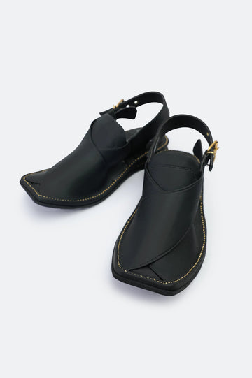 Black Casual Peshawari Sandal