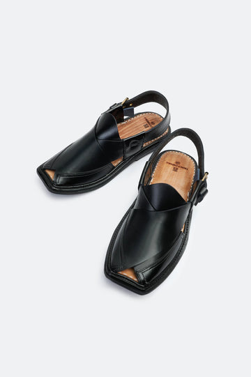 Black Casual Peshawari Sandal