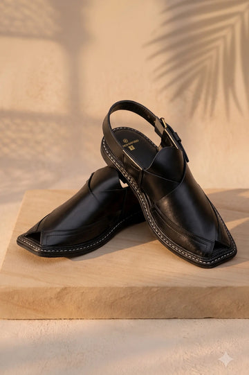 Black Casual Peshawari Sandal