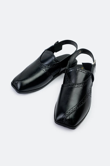 Black Casual Peshawari Sandal