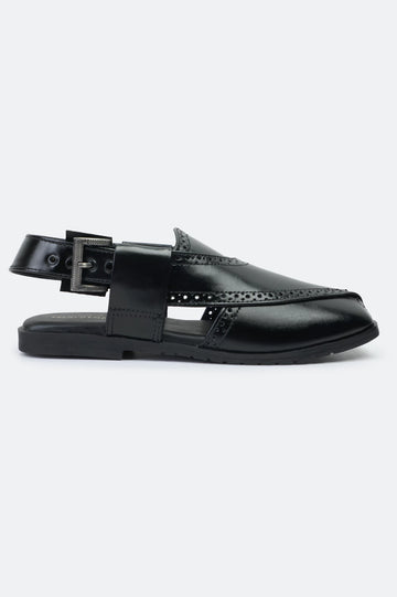 Black Casual Peshawari Sandal