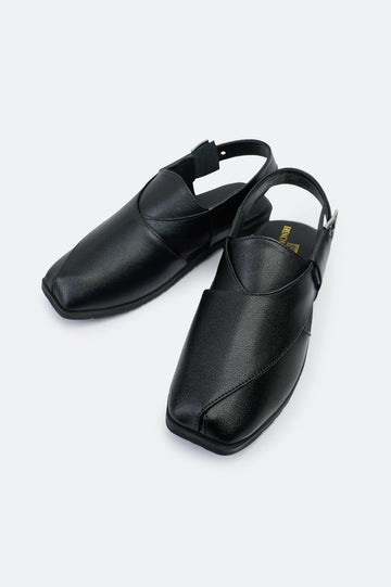 Black Casual Peshawari Sandal