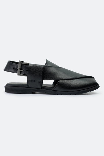 Black Casual Peshawari Sandal
