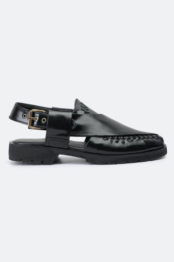 Black Casual Peshawari Sandal