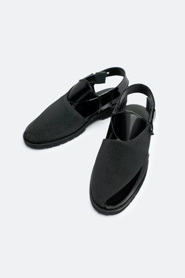 Black Casual Peshawari Sandal