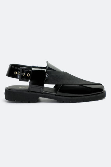 Black Casual Peshawari Sandal