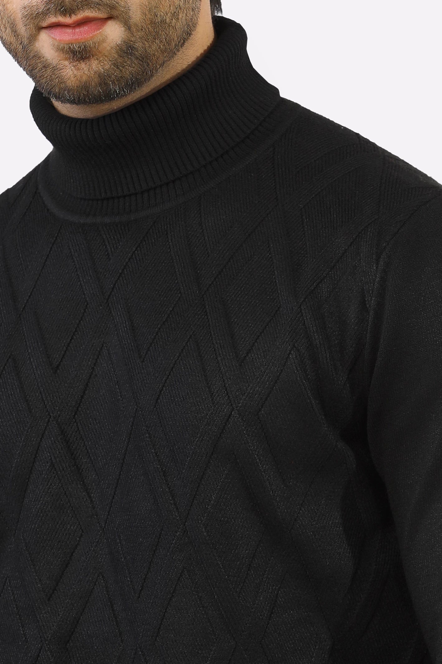 Black High Neck Gents Sweater