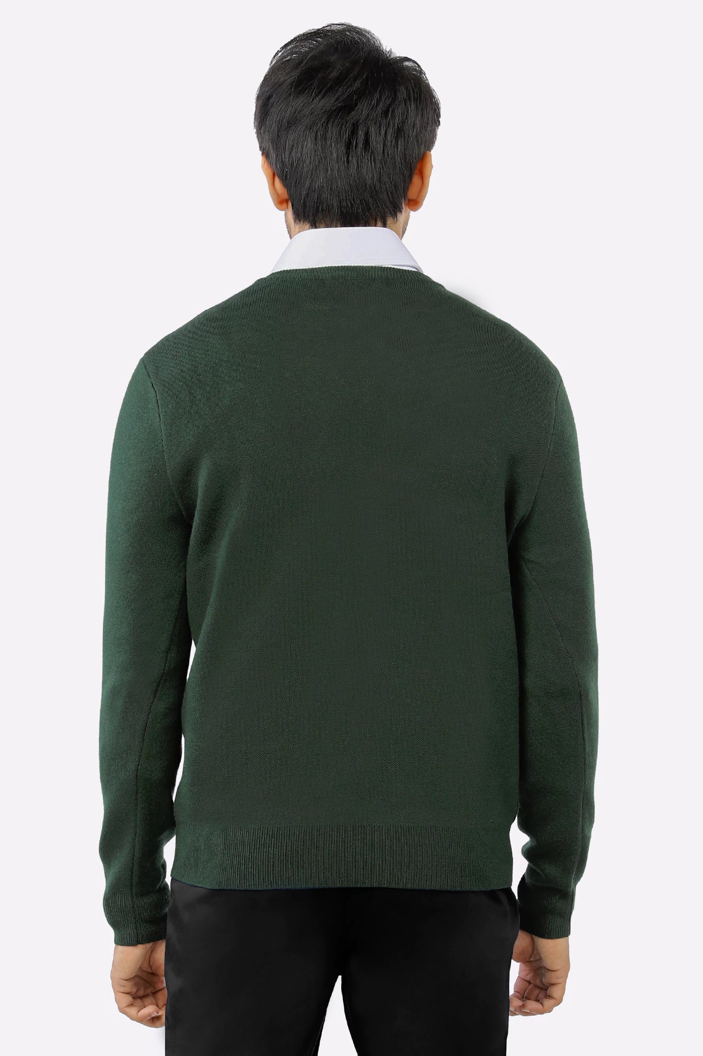 Green V-Neck Gents Sweater From Diners