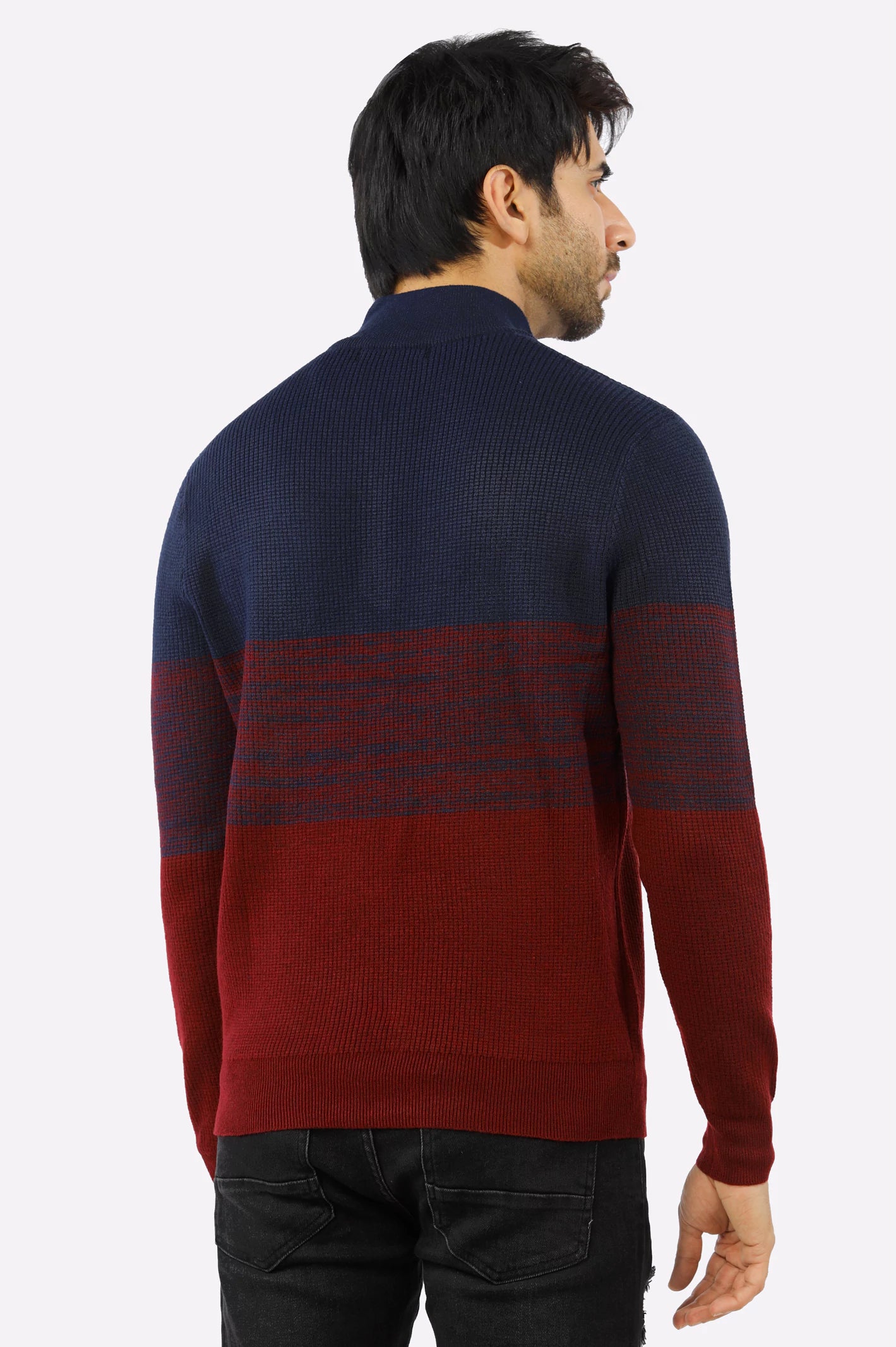 Maroon Quarter Zipper Gents Sweater From Diners