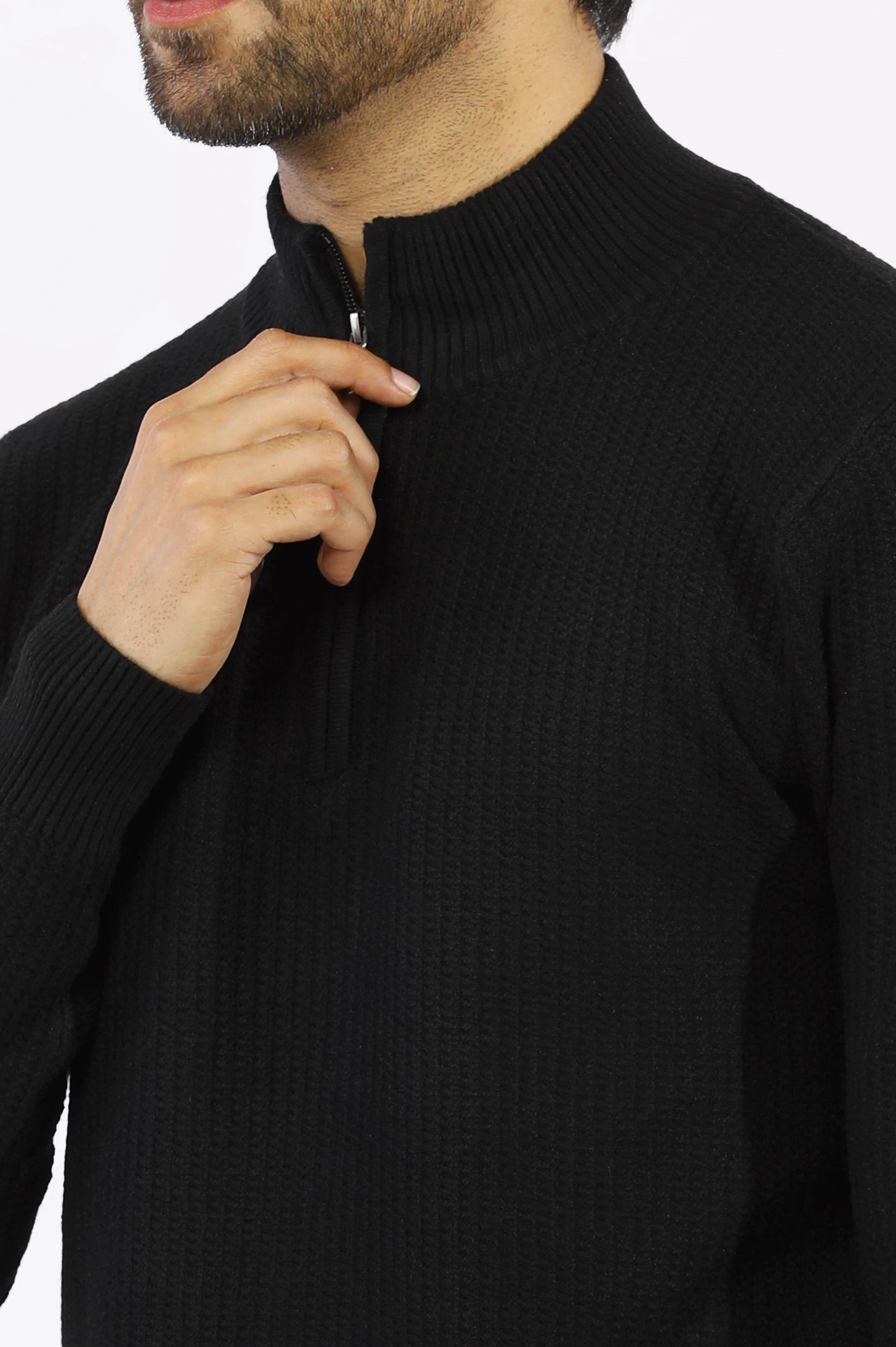 Black Quarter Zip Gents Sweater From Diners