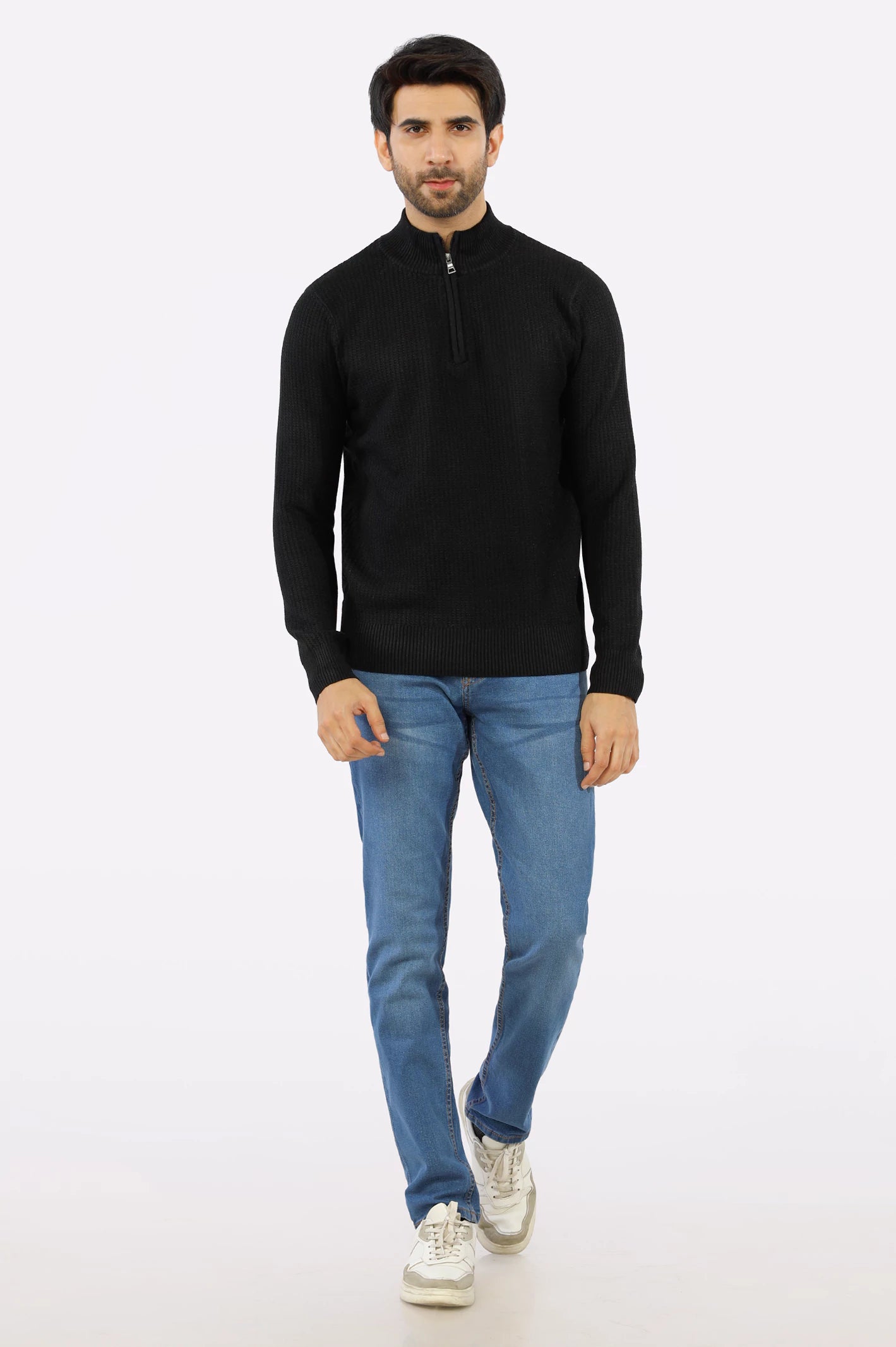 Black Quarter Zip Gents Sweater From Diners