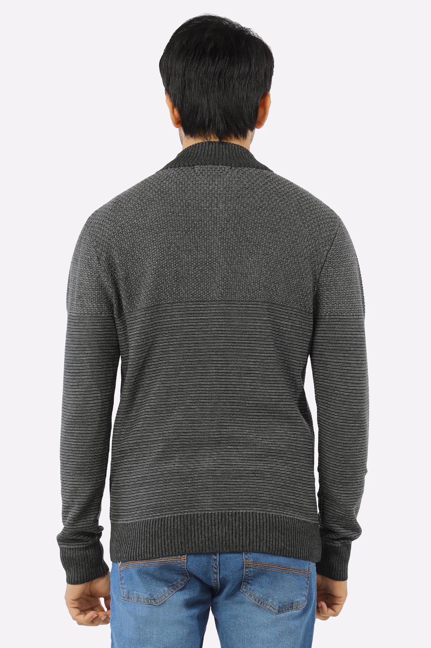 Grey Gents Zipper Sweater From Diners