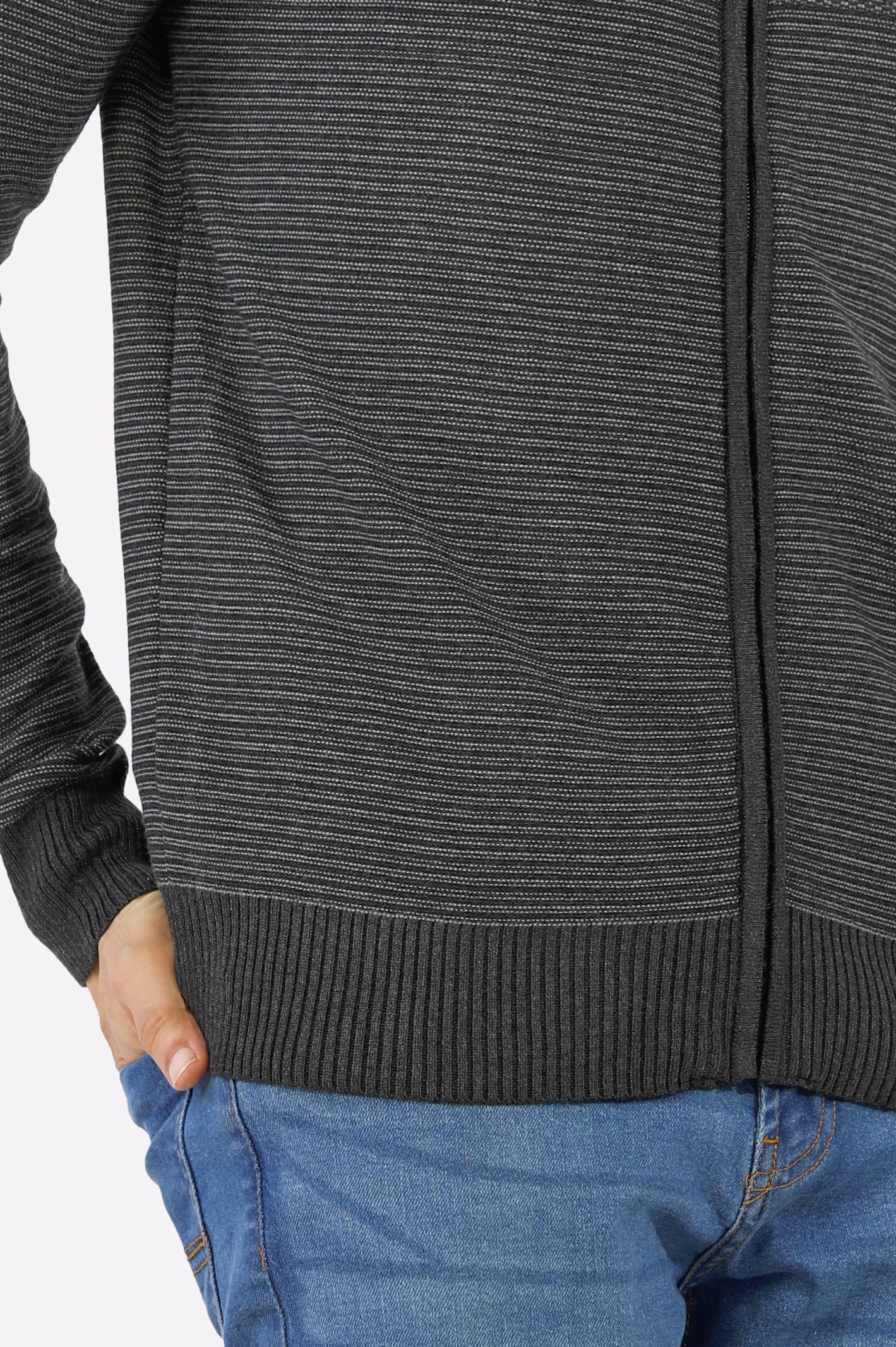 Grey Gents Zipper Sweater From Diners