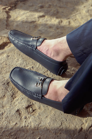 Navy Casual Moccassins Shoes