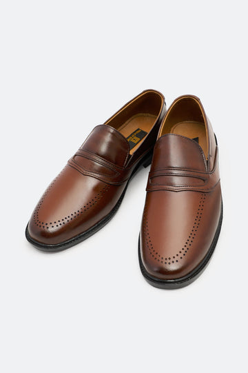 Brown Slip On Formal Moccassins Shoes
