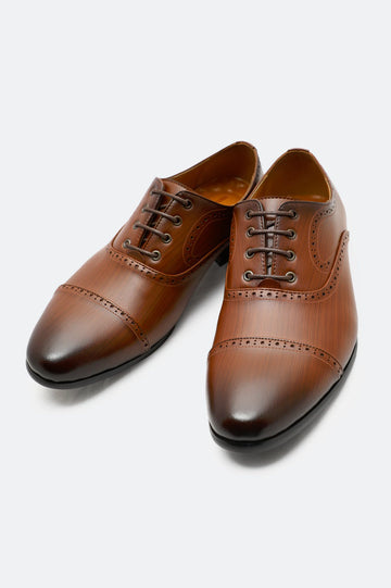 Coffee Men Formal Derby Lace Shoes