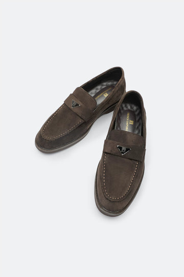 Coffee Suede Formal Moccasins