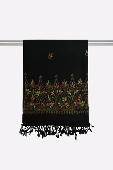 Black Hand Embroidered Shawl