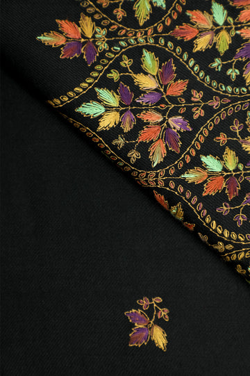 Black Hand Embroidered Shawl