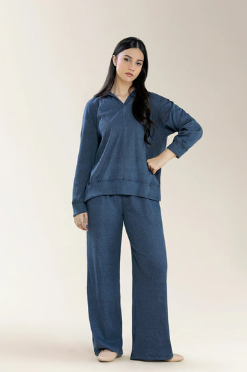 Knitted Navy Blue Co-ord Set