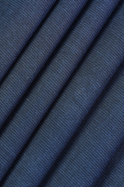 Dark Blue Blended Unstitched Fabric for Men