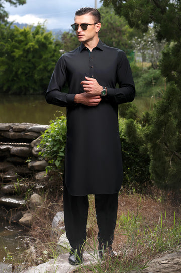 Black Wash & Wear Fabric